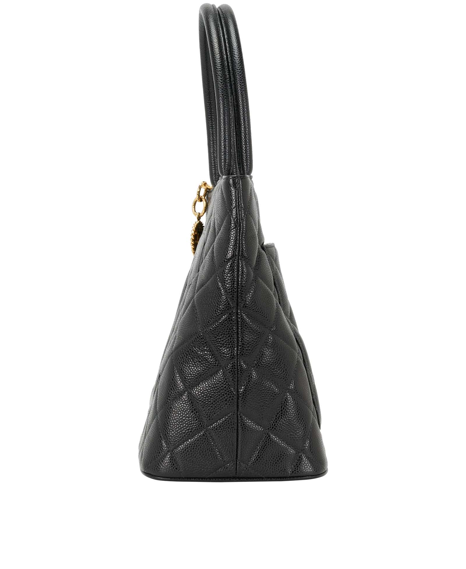 CC Medallion Tote, &pound;2,100, Handbags, Black, Caviar Leather, Bottom view